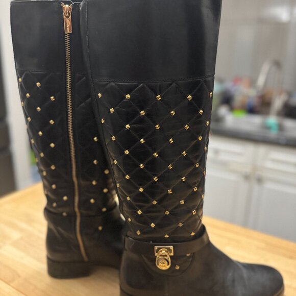 Michael Kors Hamilton Studded Riding Boots SIze 10 - Picture 2 of 3